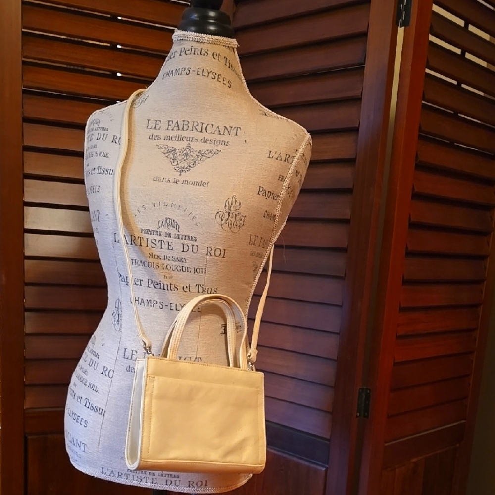 Beige Leather Mini Handbag